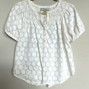 Loft Short Sleeve Cream Top